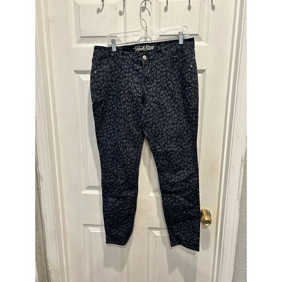 Old Navy The Rockstar ‎ Gray Animal Print Cheetah Women’s Size 14 Stretch - Picture 1 of 8